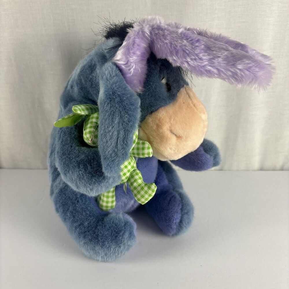 Disney Eeyore Plush Rabbit Ears Holding Bunny Green ears 10" tall